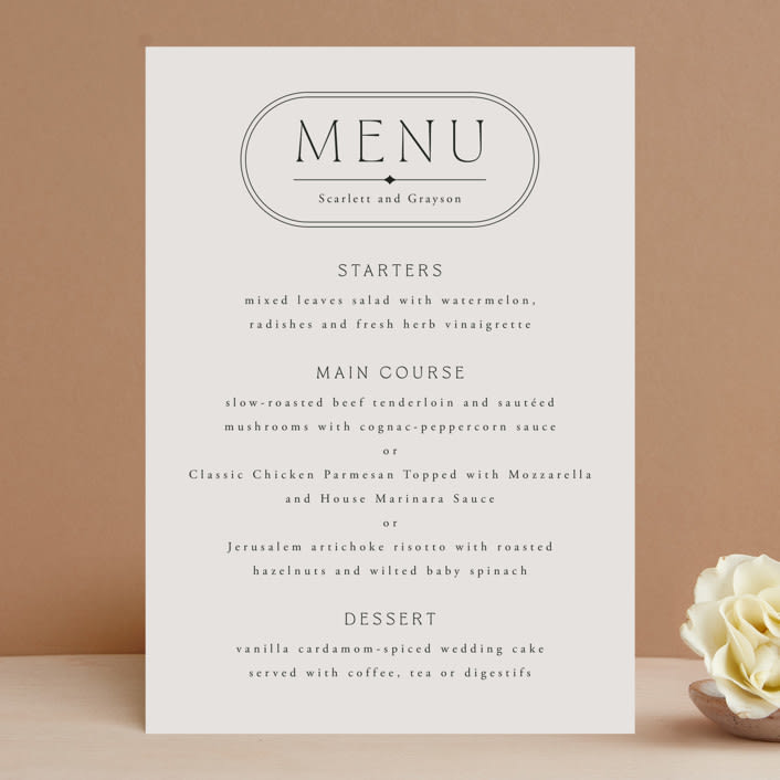 "Capsule" - Menus in Stone by Everett Paper Goods - Front