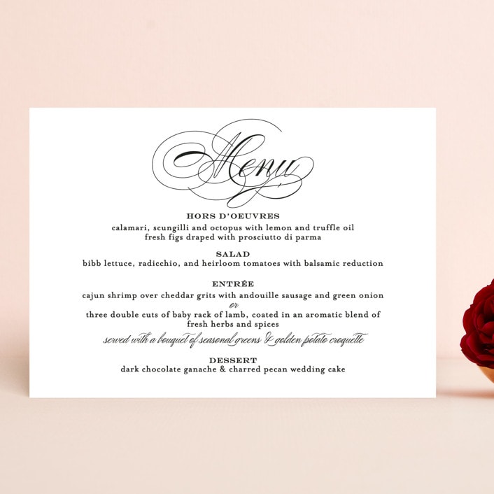 "Timeless Elegance" - Menus in Black Night by AK Graphics - Front