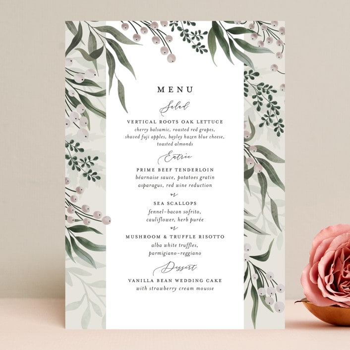 "Wedding Whisper" - Menus in Lilac by Chris Griffith - Front
