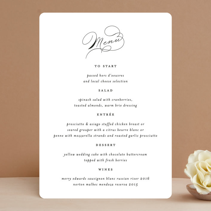 "Du Jour" - Menus in Noir by Kimberly FitzSimons - Front