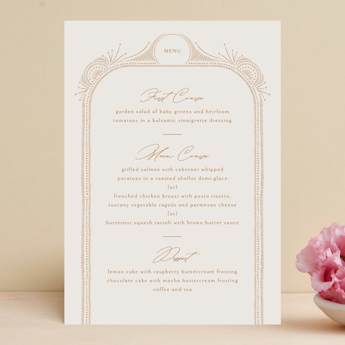 "Timeless" - Menus in Terracotta by Jen Owens - Front
