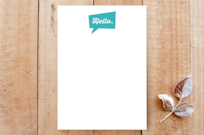 "A Welcome Hello" - Cards in Cheery Turquoise by Jessica Druxman - Front