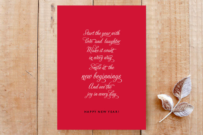 "Wishful New Beginning" - Cards in Holiday Red by Ioana Martineac - Front
