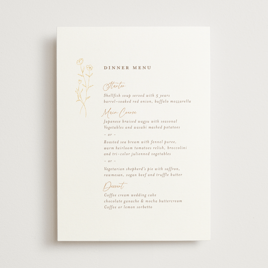 "kouignette" - Foil-Pressed Menus in Chiffon by chocomocacino - Front