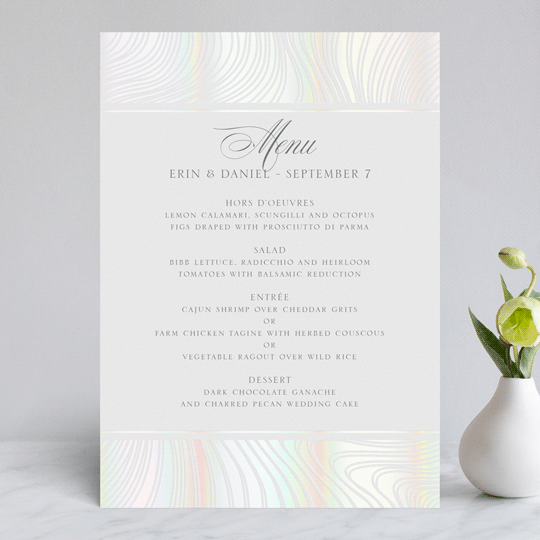 "Lined" - Gloss-Press® Menus in Cloud by Erin Deegan - Front