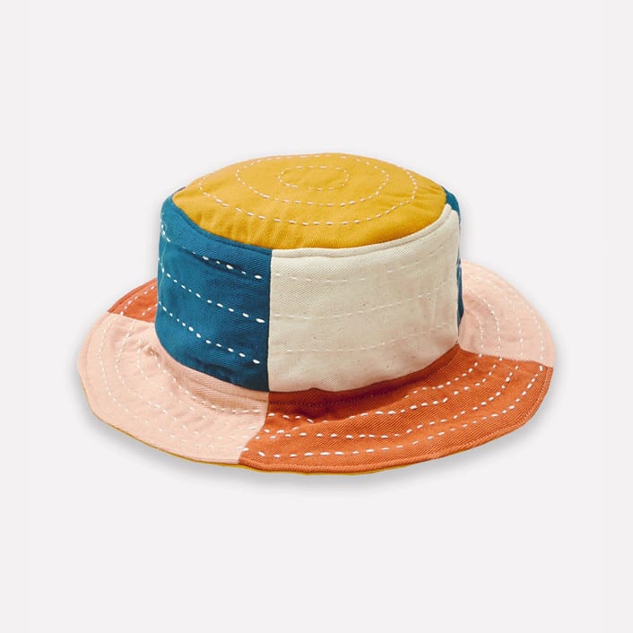 "Checkered Baby Bucket Hat - 5T-6" - Hats in yellow by Anchal
