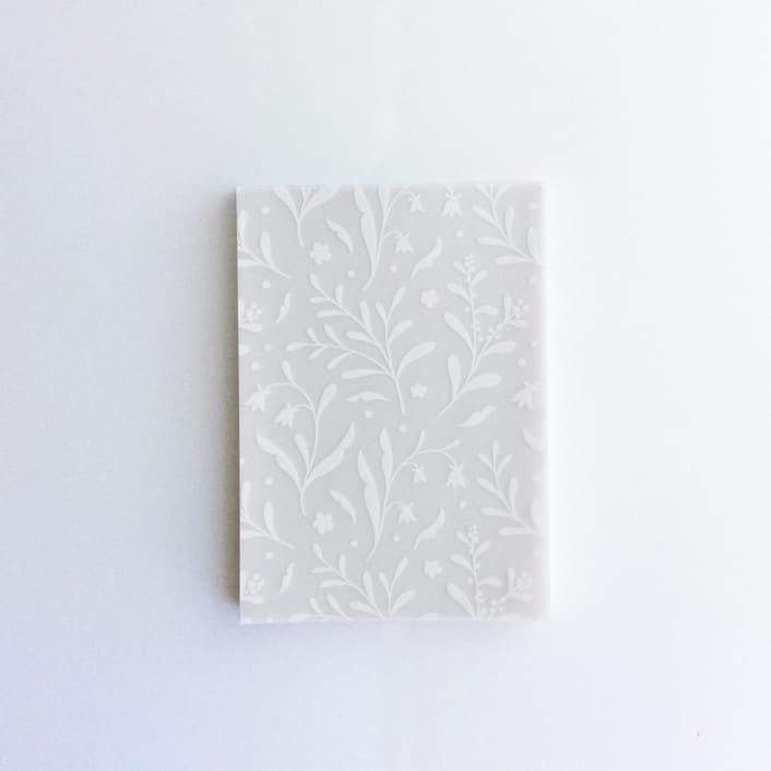 "Nymph's lake botanical pattern white ink printed vellum overlay for 5x7 card  | pack of 10" - Invitation Jackets and Overlays in white by Ivory Invitations