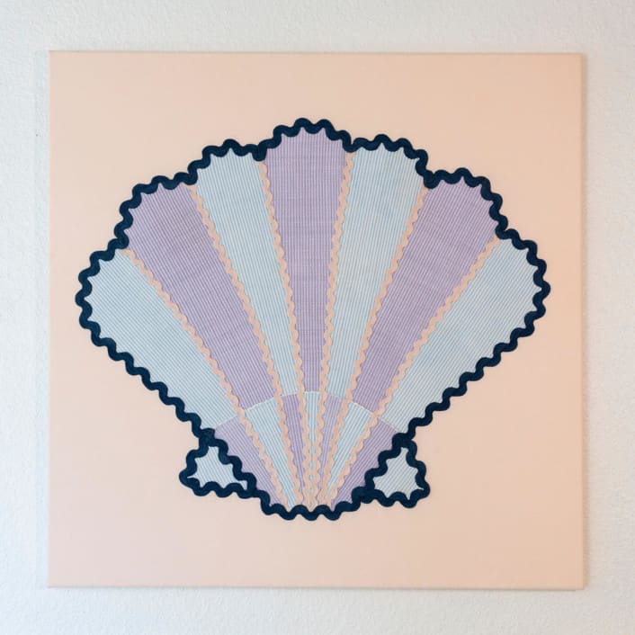 "Seashells at the Sea Shore" - Original Textile Art in pink by Karly Rose Sahr