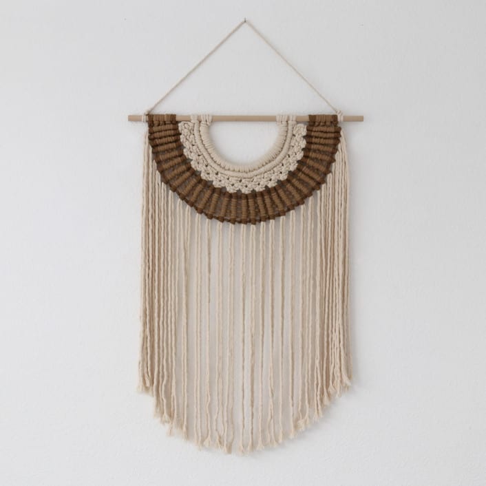 "Sandy Beach" - Original Textile Art in brown by Bharti Trivedi