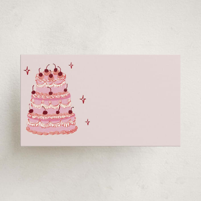 "vintage wedding cake" - Mini Note Cards in Blush by Cass Loh - Front