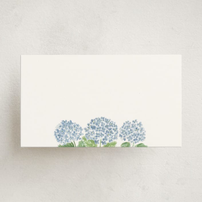 "Hydrangea Love" - Mini Note Cards in Sky by Lydia Carns - Front