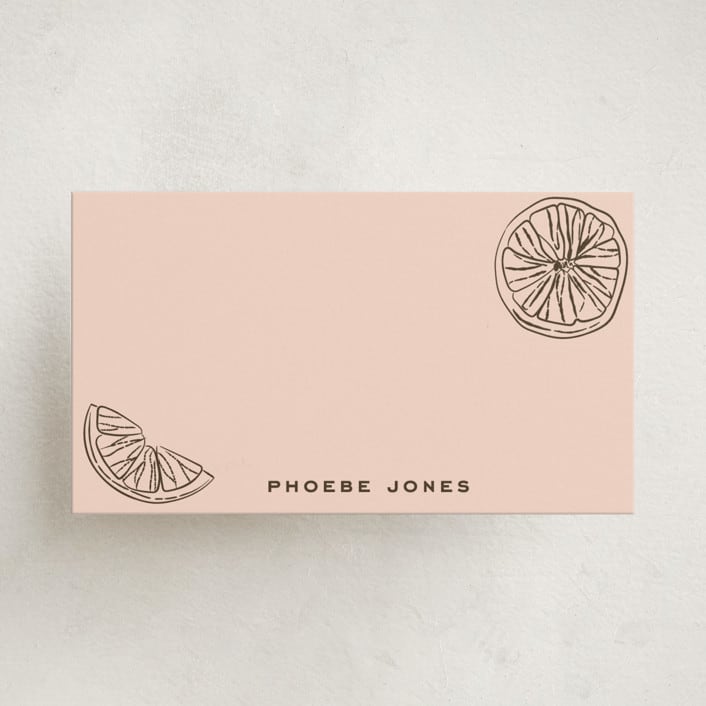 "Garnish" - Mini Note Cards in Peach by Megan Davis - Front