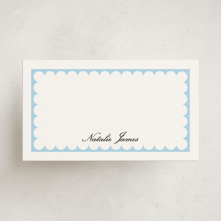 "Sweetly Scalloped" - Mini Note Cards in Sky by Catherine Culvenor - Front