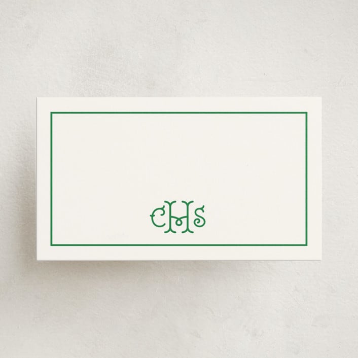 "Keyline Initials" - Mini Note Cards in Shamrock by mo kelley - Front