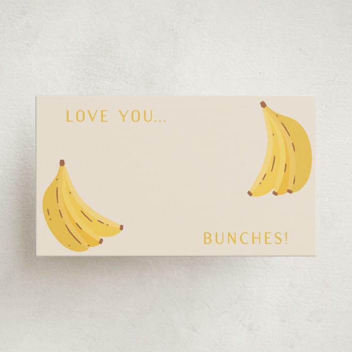"Bunches & Bunches" - Mini Note Cards in Banana by Erica Krystek - Front