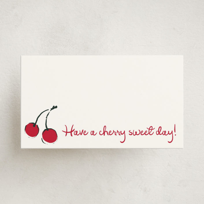"Cherries" - Mini Note Cards in Tomato by Kelly Watkins - Front