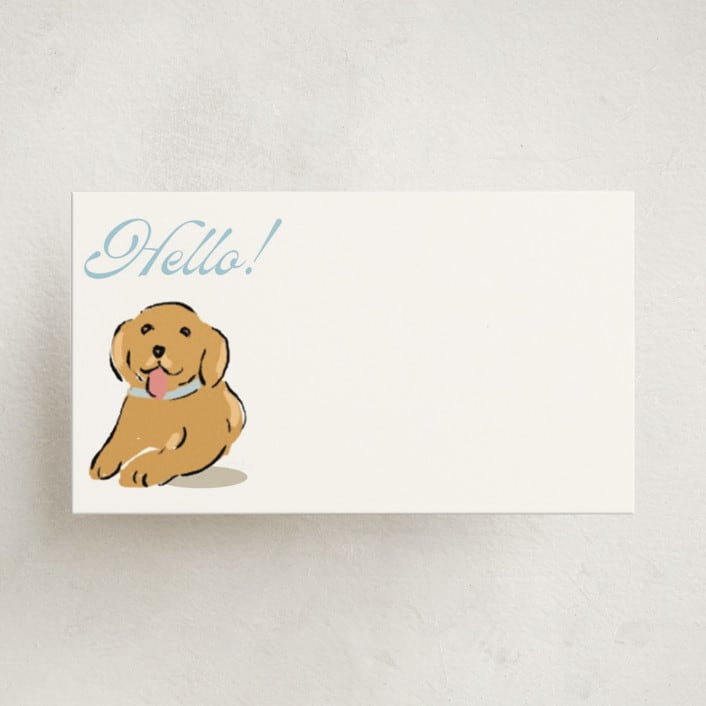 "Preppy Pup" - Mini Note Cards in Bluebird by Susan Zinader - Front