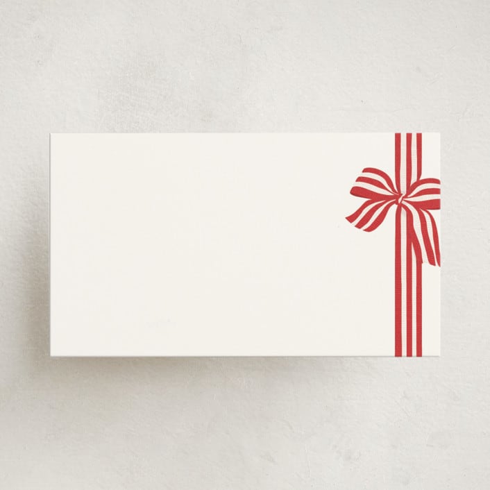 "ribbon wrapped" - Mini Note Cards in Poinsettia by Angela Marzuki - Front
