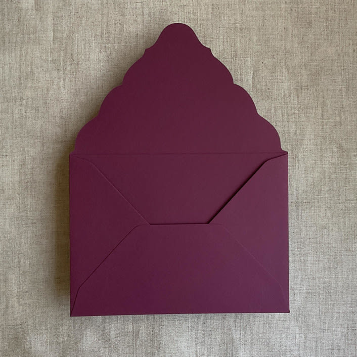 "Burgundy A7 Venetian  Flap Envelope | Pack of 25" - Envelopes in purple by Ivory Invitations