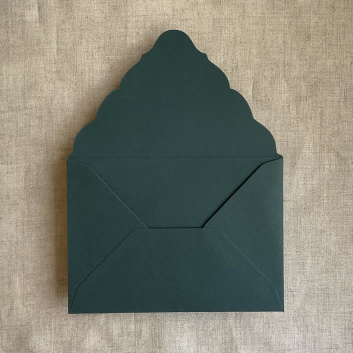 "Racing Green A7 Venetian  Flap Envelope | Pack of 25" - Envelopes in green by Ivory Invitations