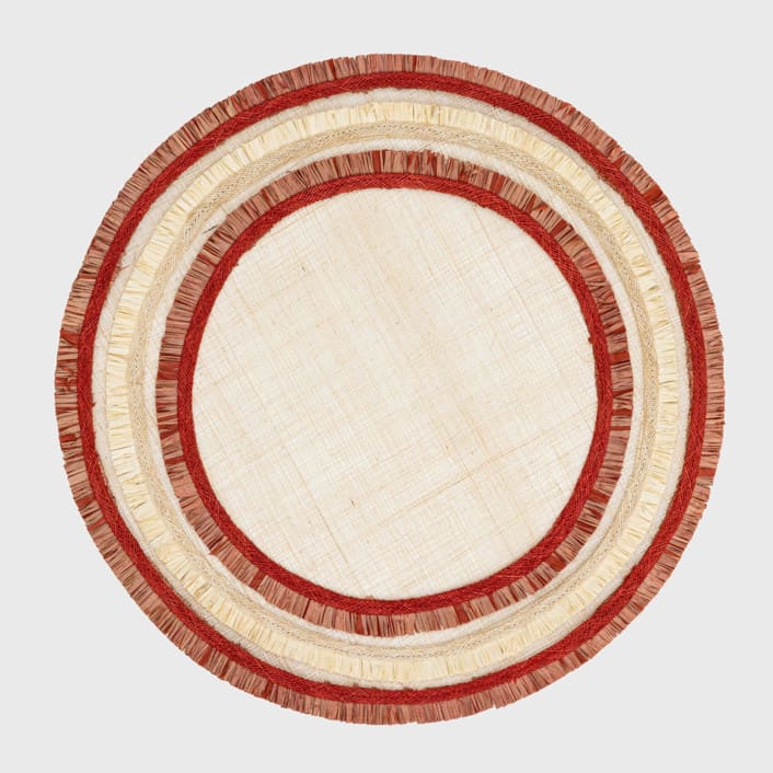 Ruffle edge straw placemat by Joanna Buchanan