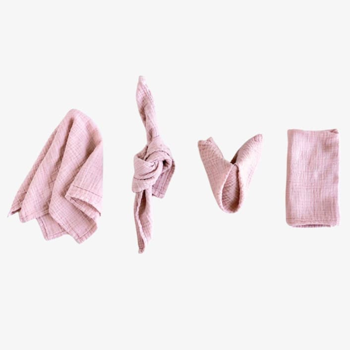 "ORGANIC COTTON NAPKINS // SET OF 4" - Napkins in pink by borrowed BLU