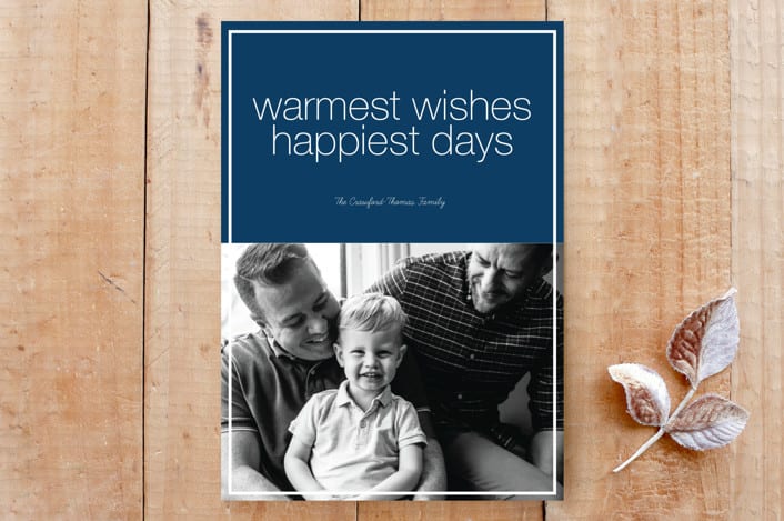 "Happiest Days" - Stationery in Navy by Skipper Designs - Front