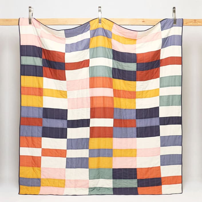 "King Multi-Check Quilt Bedding" - Quilts and Bedspreads in multicolor by Anchal