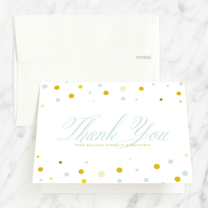 "Sweet And Solemn" - Mitzvah Thank You Cards in Spring by Up Up Creative - Front