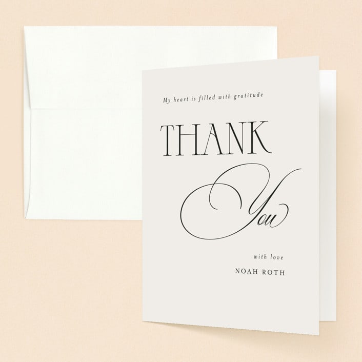 "Blessed Mitzvah" - Mitzvah Thank You Cards in Onyx by Benita Crandall - Front
