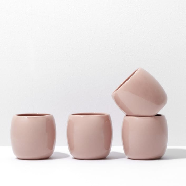 "S/4 Small Espresso Cup by Fors Studio - Rose" - Mugs and Teacups in pink by Powered By People