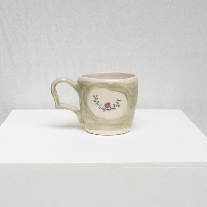 "Cornflower Mug- Mint" - Mugs and Teacups in green by Erika Christine Ceramics