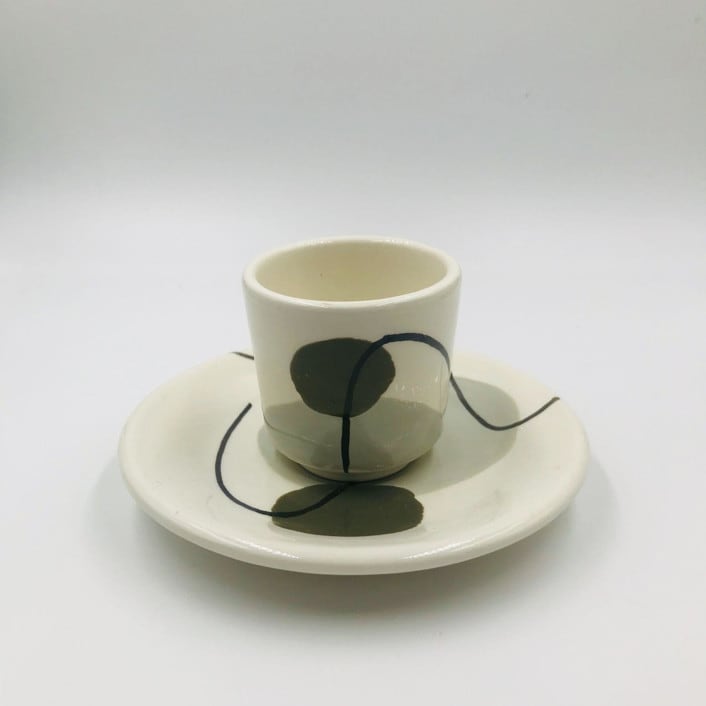 COFFEE CUP OLIVE GREEN by Jana Mistrik