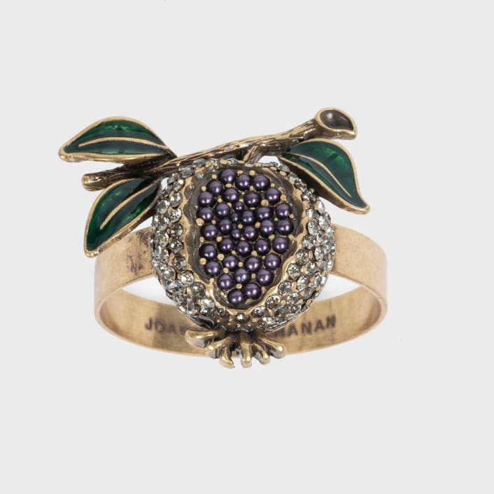 "Pomegranate skinny napkin rings, set of four" - Tabletop Accessories in multicolor by Joanna Buchanan