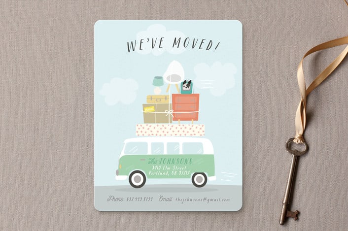 "Moving Van" - Moving Announcements in Mint by Itsy Belle Studio - Front