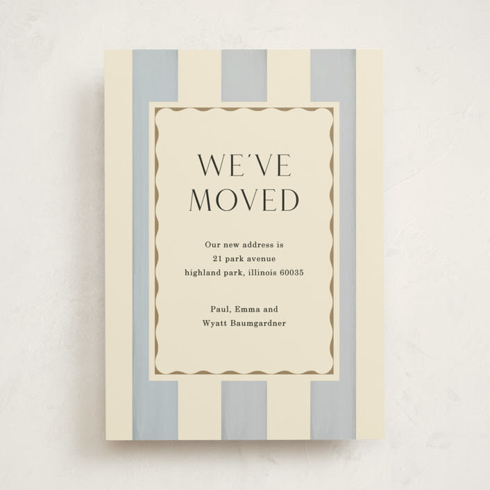 "Tailored Frame" - Moving Announcements in Champagne by Baumbirdy - Front