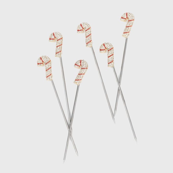 "Candy cane cocktail picks" - Wine and Bar Tools in red by Joanna Buchanan