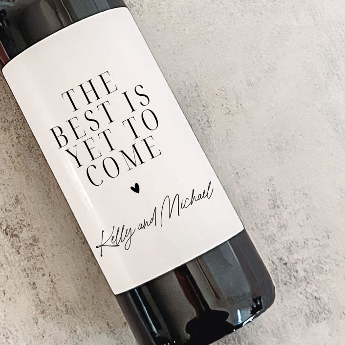 Personalized The Best is Yet to Come Engagement Gift Wine Label by The Pretty Little Mess