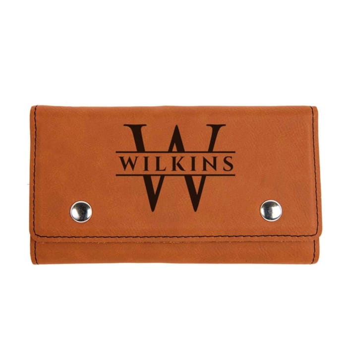 Engraved Teal Vegan Leather by Papel Custom Design