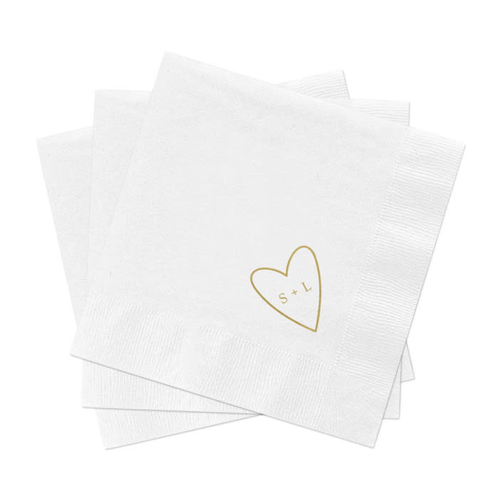 "Heart Wedding Cocktail Napkins, Pack of 200" - Napkins in multicolorassorted-colors by Studio Lavender