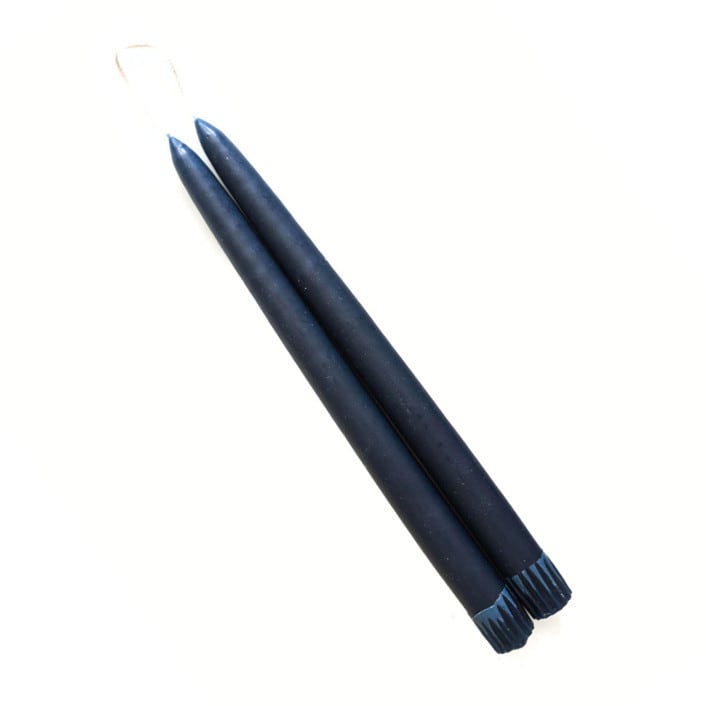 The 11 Inch Hand-Dipped Taper Candle in Slate Blue by Millstream Home
