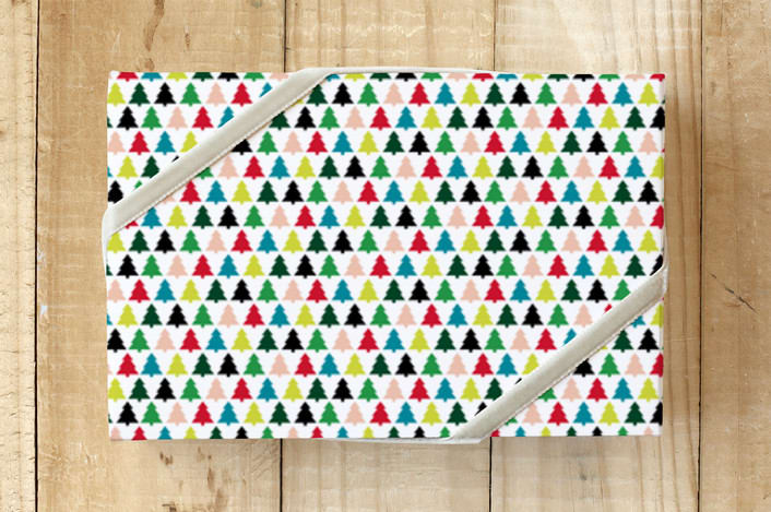 "Moderne Christmas Trees" - Wrapping Paper in Holiday Red by Erika Firm - Front