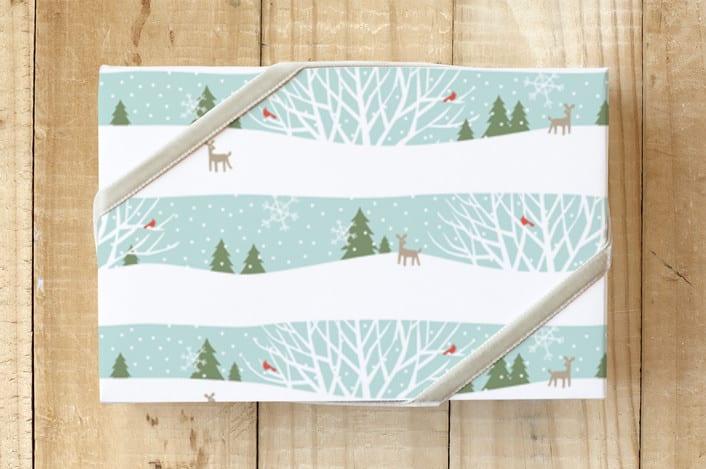 "Wintry night" - Wrapping Paper in frosted teal by Jennifer Wick - Front