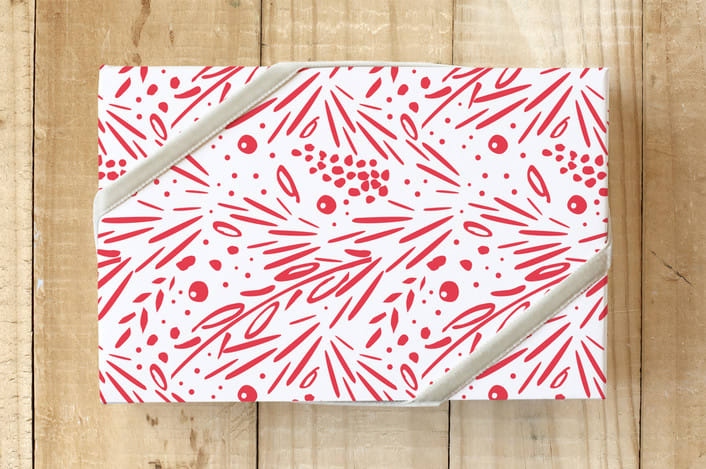 "Winterberry." - Wrapping Paper in Bright Berry by Kristie Kern - Front