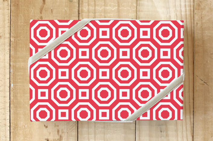 "Holiday Chic" - Wrapping Paper in Bright Berry by Kristie Kern - Front