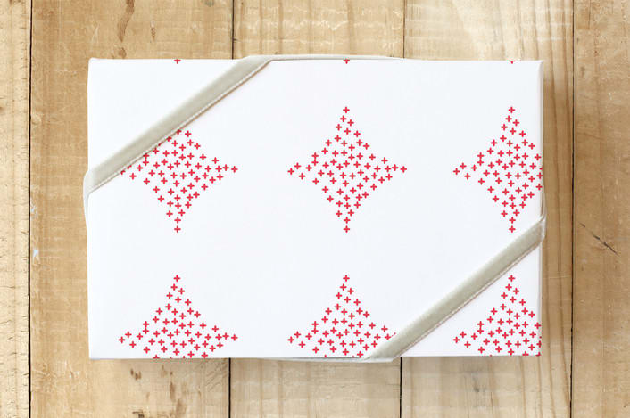 "Diamond Studded" - Wrapping Paper in Bright Berry by Kristie Kern - Front