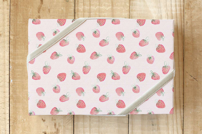 "Strawberry Daydream" - Wrapping Paper in Coral Floral by Ash Sta. Teresa - Front