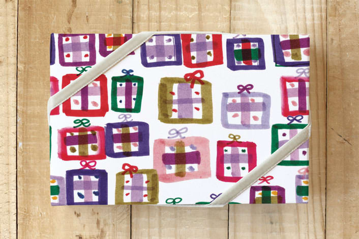 "Little gifts" - Wrapping Paper in Red gift by Bethania Lima - Front
