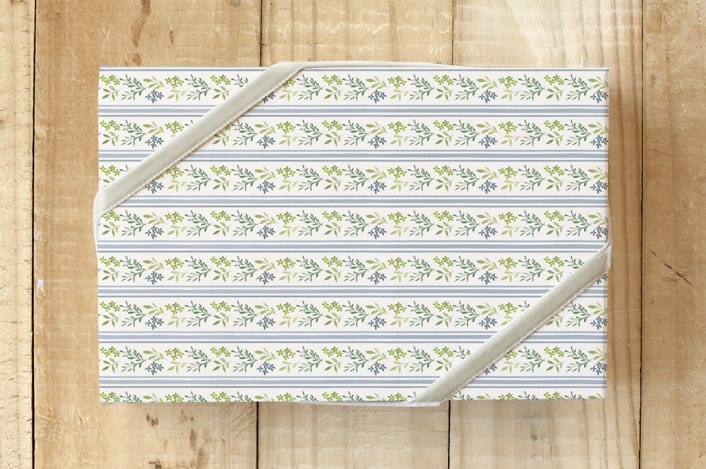 "Watercolor Boho Stripe" - Wrapping Paper in Sky blue by Christy Hy Lee - Front