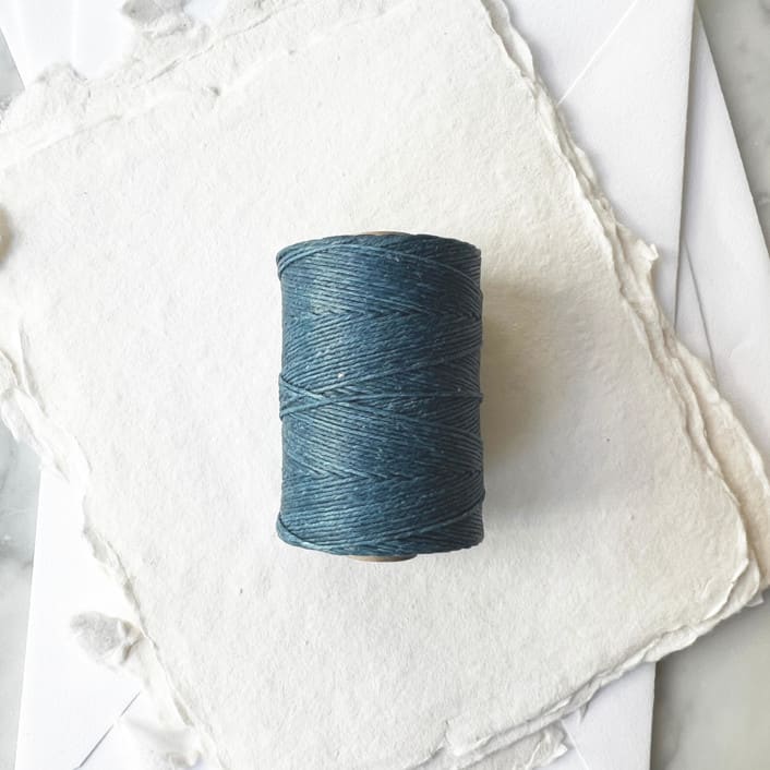 "Slate Blue Waxed Linen Twine, 4-Ply" - Ribbons in blue by Jenny Sanders
